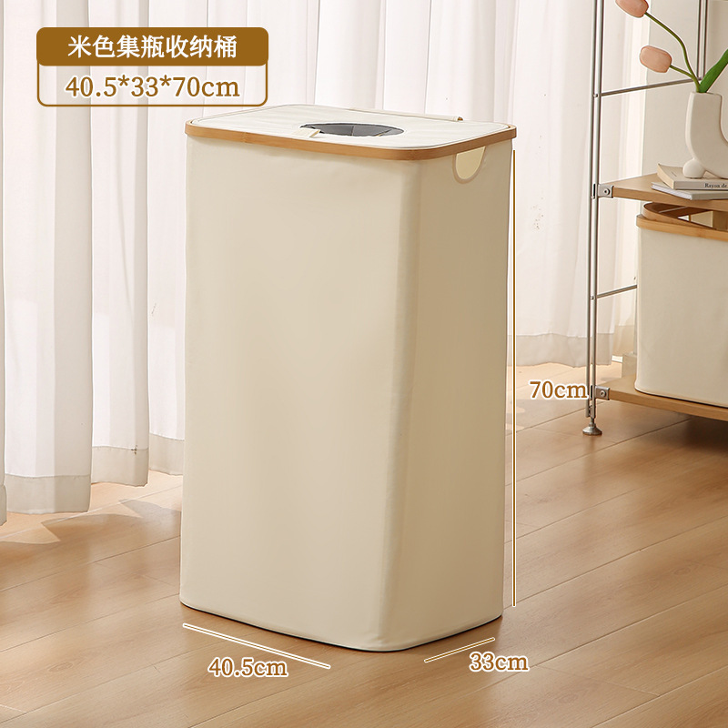 Cesto de lavandería de bambú y madera con tapa, cesta de almacenamiento grande para juguetes y artículos diversos, caja de almacenamiento plegable.