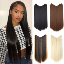 假发片长直发V型接发片一片式U型4卡接发片V-shaped Straight Wig