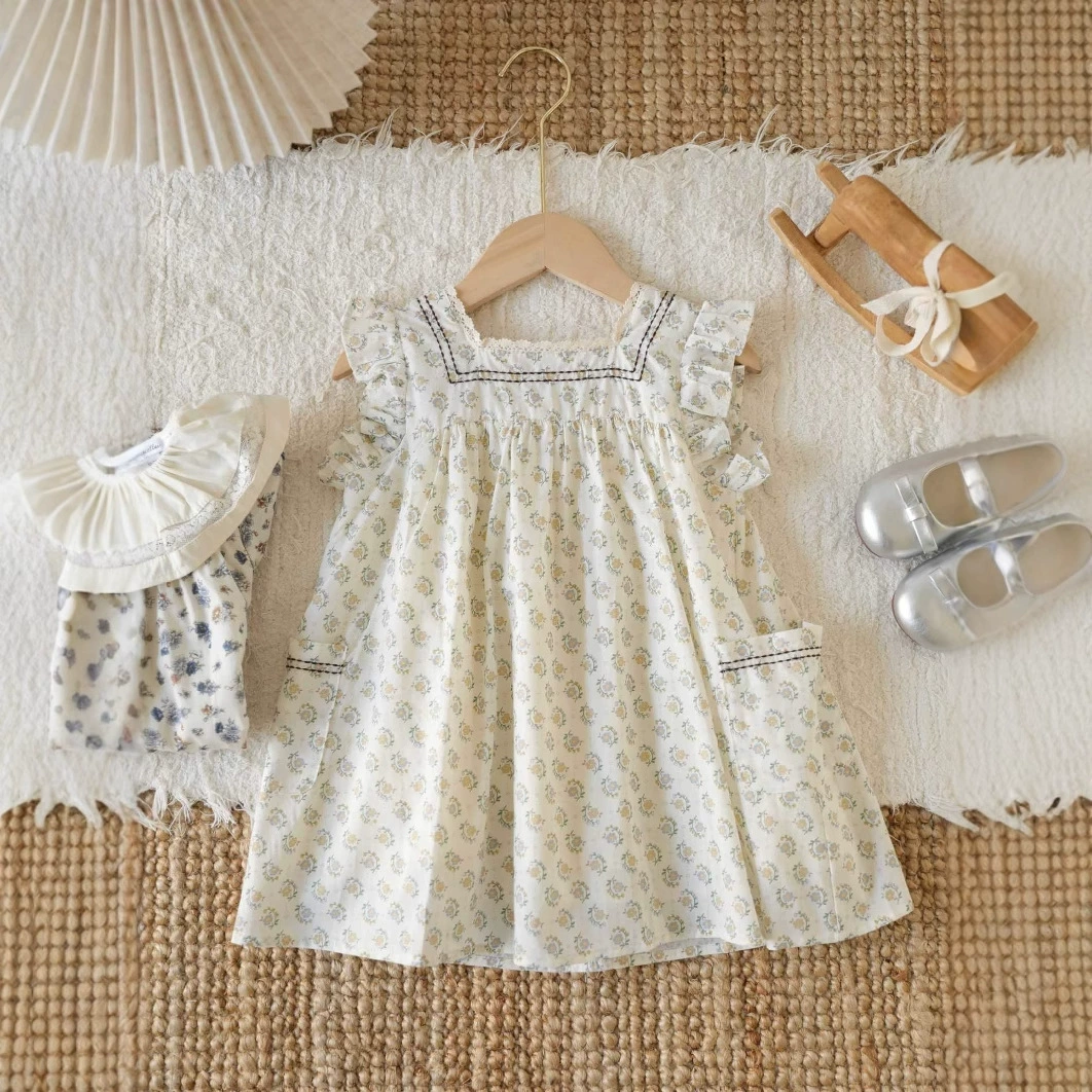 Летнее хлопковое платье, (Физика), детская одежда, floral print