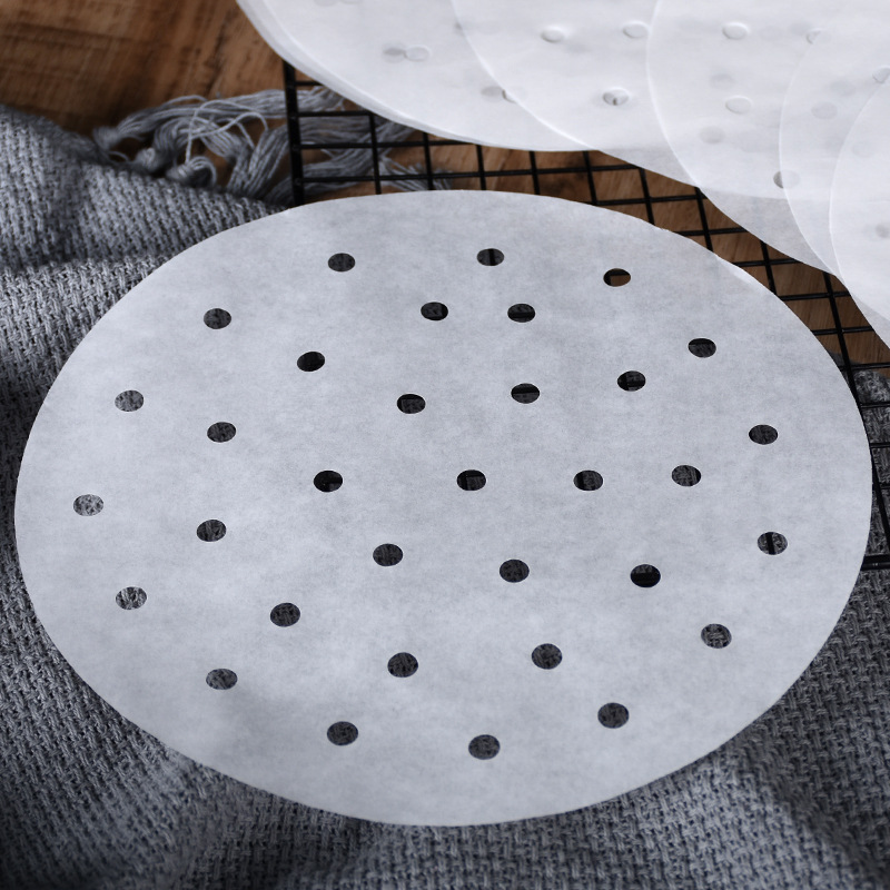 維尼蒸籠紙包底饅頭墊紙點心隔油紙圓形吸油帶孔耐高溫雙面硅油紙