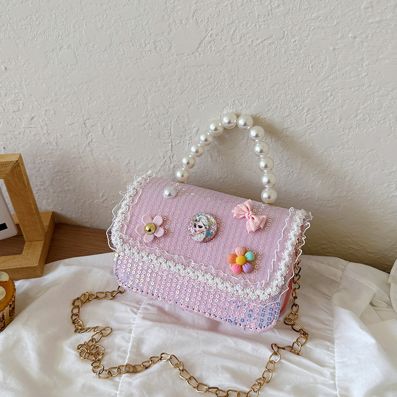 Bolsos populares de este año, bolsos accesorios de niñas, bolsos de perlas de moda, bolsos de hombro para niños coreanos.