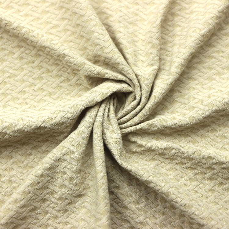 提花移圈氨纶单面布涤包覆氨工字弹力凹凸浮雕移圈提花单面布面料