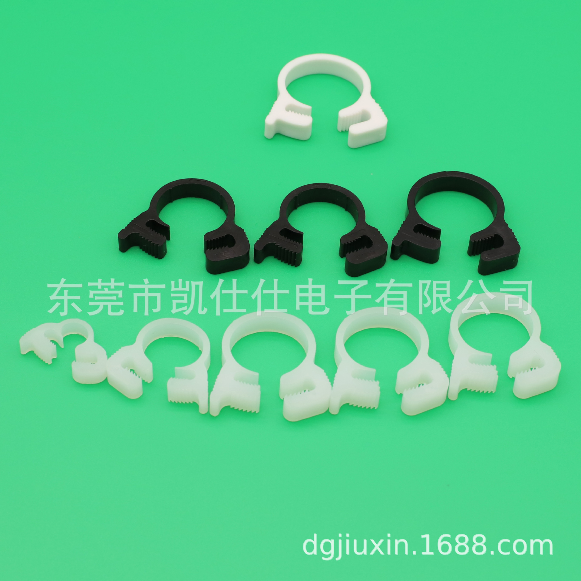 厂家现货批发POM卡箍塑料双齿可拆卸操作简单喉箍管夹夹子管卡