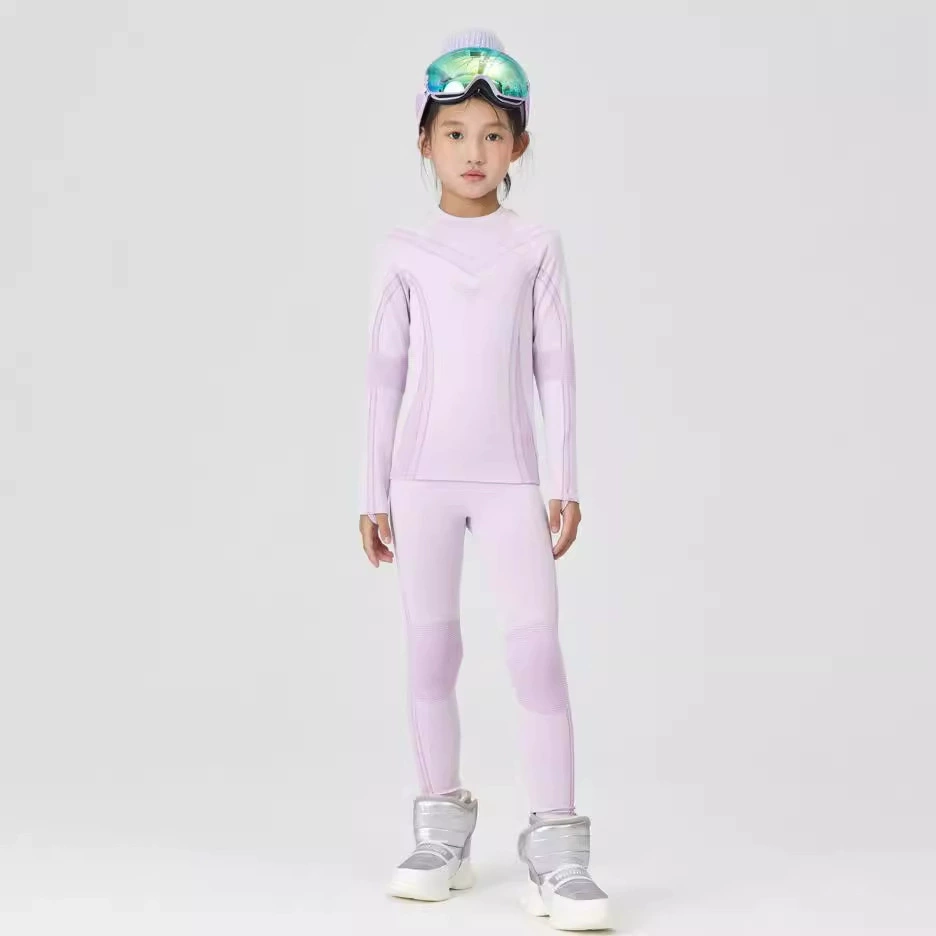 Спортивная одежда для мальчиков и девочек, одежда для бега, осенне-зимний тренировочный лыжный базовый слой, теплый костюм, ветрозащитный для активного отдыха