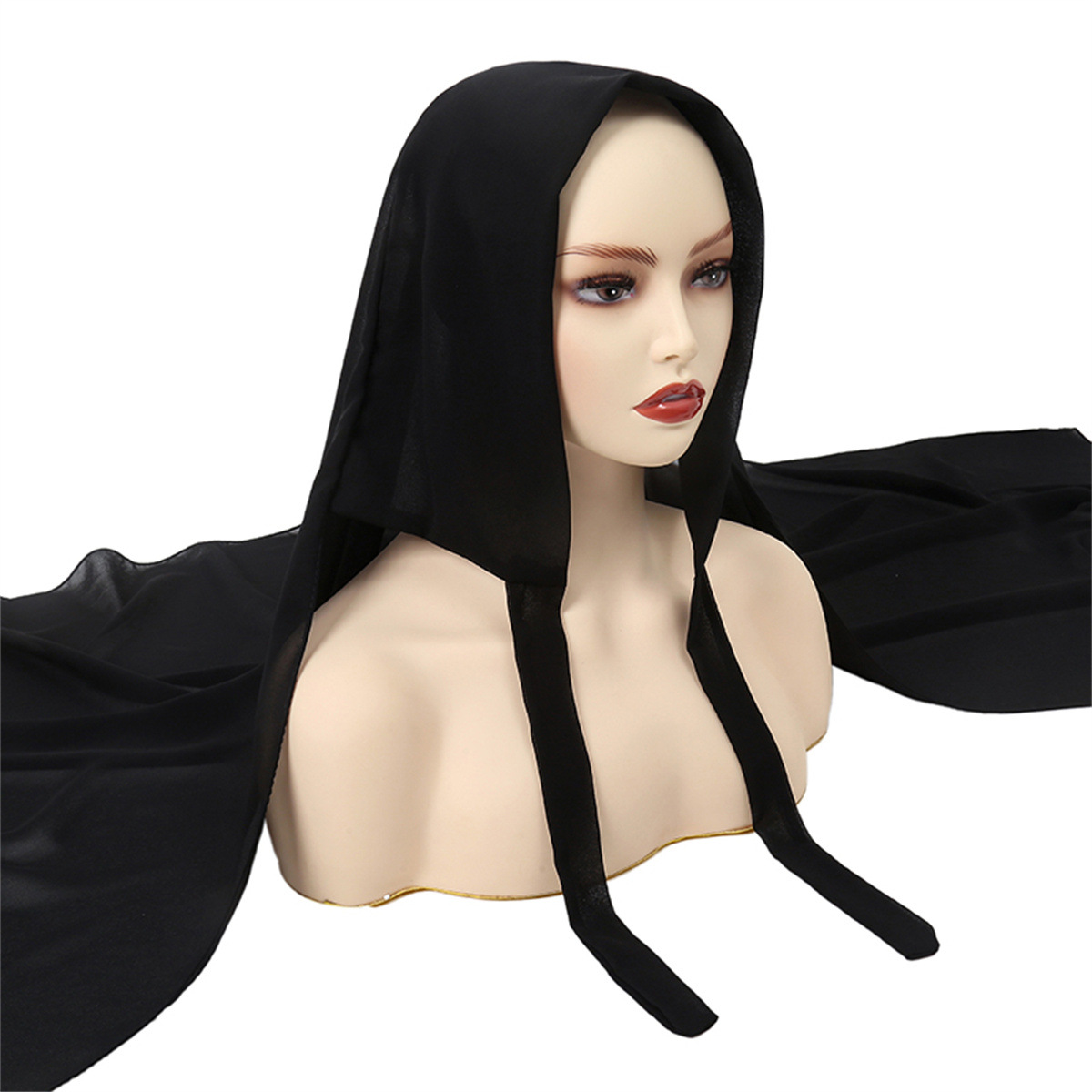 Einfarbiges Chiffonband für ein praktisches Kopftuch für Damen_voghion.com