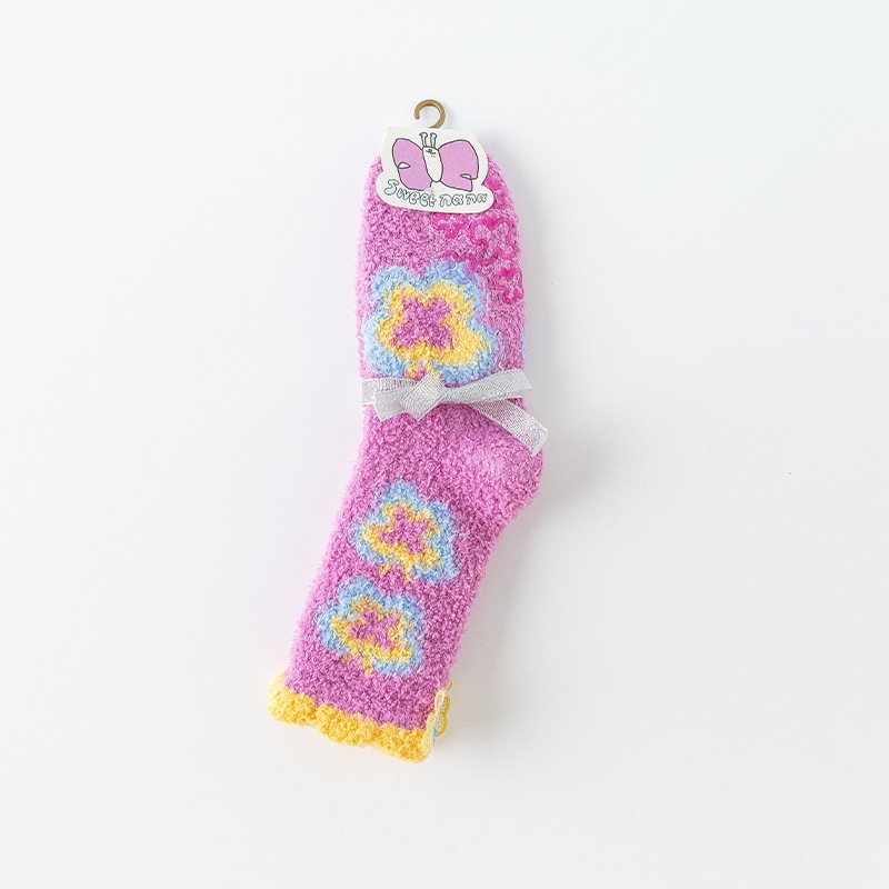 Calcetines de Piso de Caña Media para Mujer de Terciopelo de Coral Térmicos y Absorbentes de Sudor para Invierno en Casa