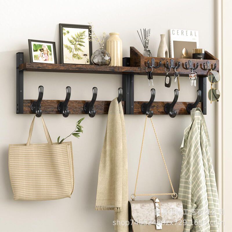 Wall-Mounted Key Holder for Entryway, Floating Wall-Mounted Coat Rack, Decorative Item, Photo Frame Display Base Stand