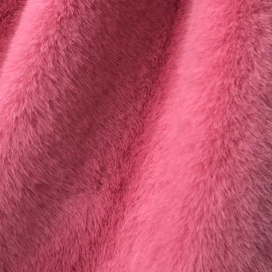 15MM imitación de arroz de mince de arroz azul de plata mince de pelo alto bajo abrigo abrigo de piel de moda tela de peluche