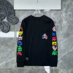 Chrome Hearts 23ss Classic Color Phantom Cross Letter Flower Arm Long Sleeve T-Shirt for Men