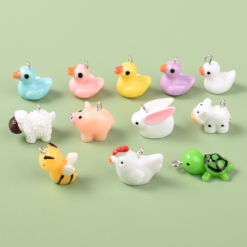 5g Weight Pendant Jewelry Making Type 1.8cm Jewelry Making Size DIY Jewelry Accessories Classification 1 Piece Quantity Resin Material Rabbit, Dog, Duck Pattern Epoxy Design Cartoon Style, Cute, Sweet Style 1 Piece 1.8cm Resin Rabbit Dog Duck Pendant 无