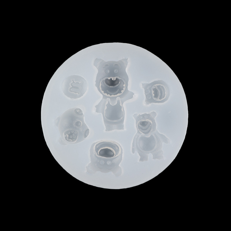 Oso de fresa serie silicona molde DIY fondant pastel chocolate Decoración Accesorios epoxi aromaterapia vela