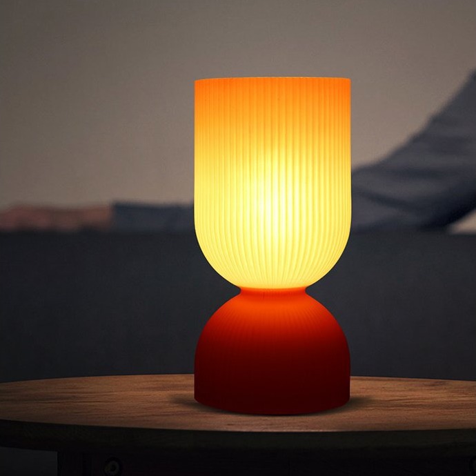 Vaso de vidrio de champán flor de lámpara de escritorio decoración del dormitorio luces de atmósfera luminosa luminosa luminosa portátil de noche led