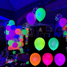 10pcs 12inch UV Neon Glow Latex Balloons Happy Birthday羳