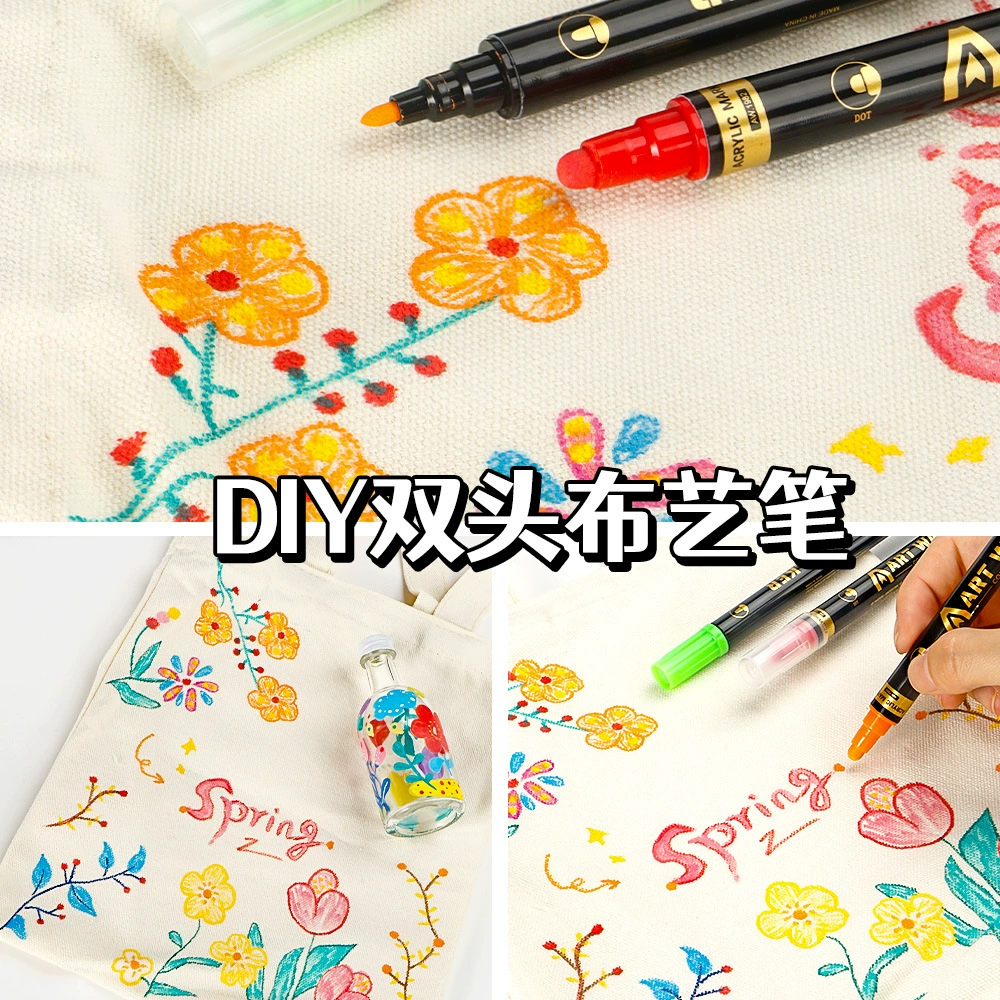 Двусторонняя ручка для рисования граффити из ткани, однотонная, моющаяся, не выцветает, набор красочных маркеров большой емкости DIY
