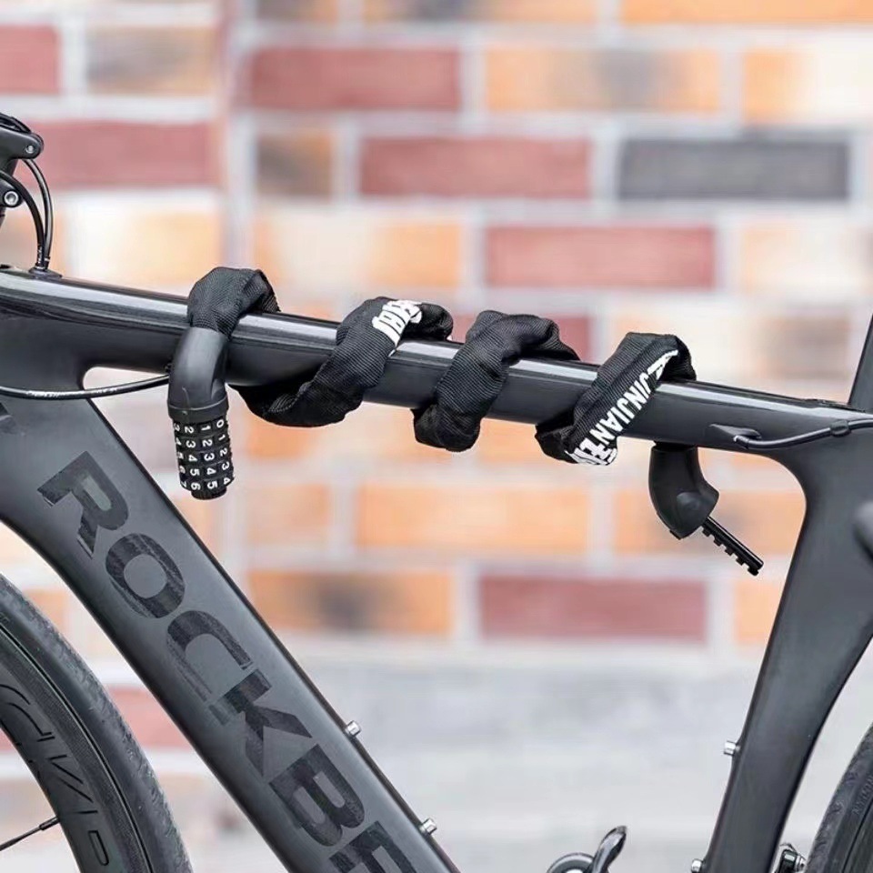 Cerradura de la bicicleta de oro de la motocicleta de la cadena de bloqueo contraseña cadena antirrobo batería portátil coche eléctrico bicicleta de montaña bloqueo