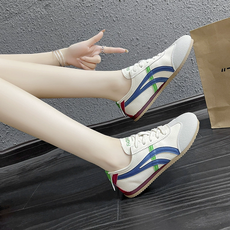 Ретро плоская немецкая обувь женская 2024 осень новая мода шнуровка повседневная обувь