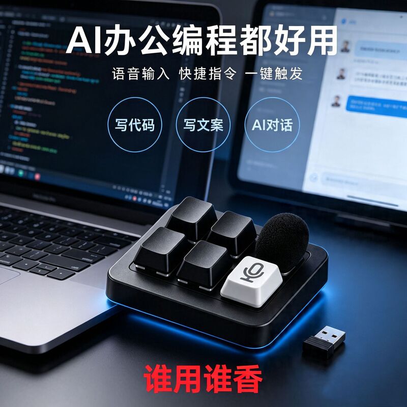Wireless Voice Mechanical Keyboard Programmable Quick AI Coding Vibecoding Code Input Codex