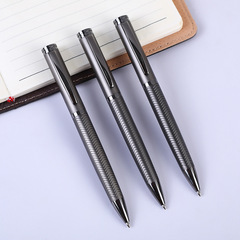 槍灰色金屬圓珠筆印刷logo會議辦公簽字筆寶珠筆旋轉金屬筆