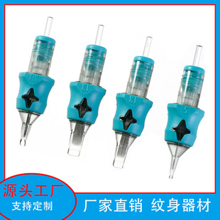 Leilong Cross-Border Champaign Disposable Tattoo Needles Blue Coated Tattoo Integrated Eyebrow Tattoo Embroidery Needle Tool Semi-Permanent
