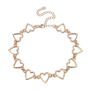 Cross-border foreign trade jewelry gold silver ladies love heart string ladies necklace wholesale