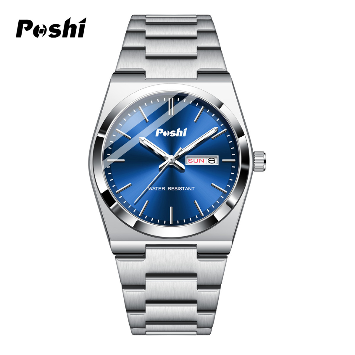 Reloj de hombre de lujo de la marca suiza, reloj de cuarzo de doble calendario de moda impermeable, reloj de hombre de negocios explosivo en vivo