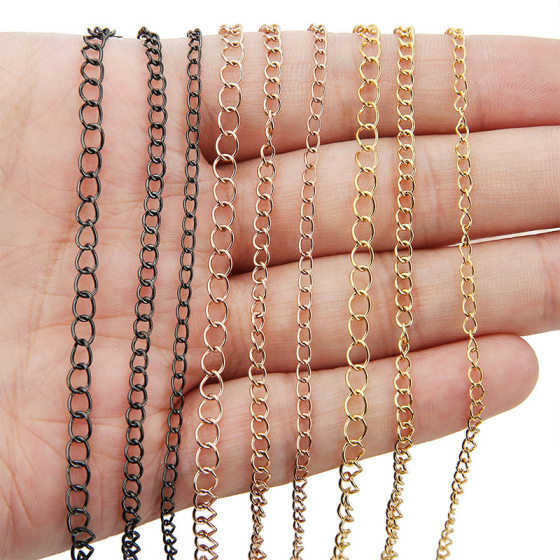 18K color retention extension chain stainless steel rose gold steel color tail chain diy pearl necklace bracelet jewelry accessories