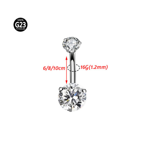 G23 titanium heart-shaped round scratched zircon belly button ring belly button nail body piercing jewelry wholesale and retail