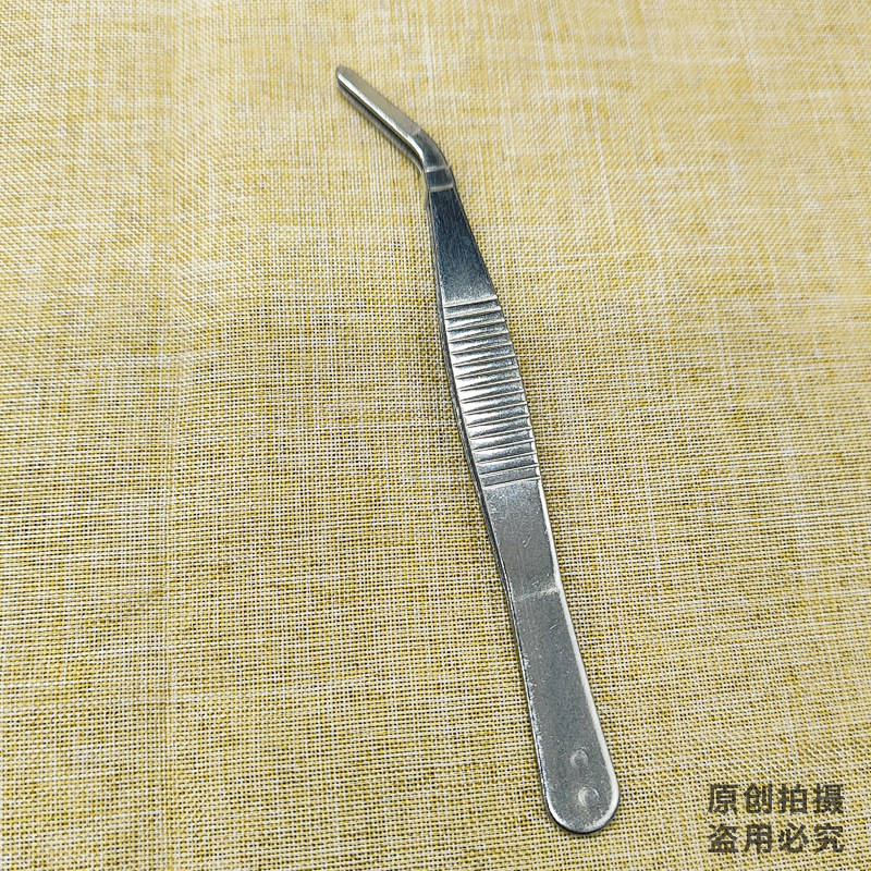Pinzas rectas de acero inoxidable codo clip oído pegatinas oído agujero pegatinas yodo accesorios 12,5 cm pinzas cabeza redonda antideslizante