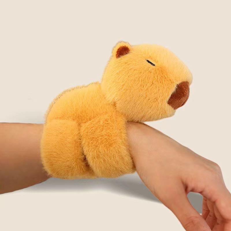 Lindo mascota capabala capybara Snap anillo pulsera de peluche juguete muñeca regalo grab máquina bebé