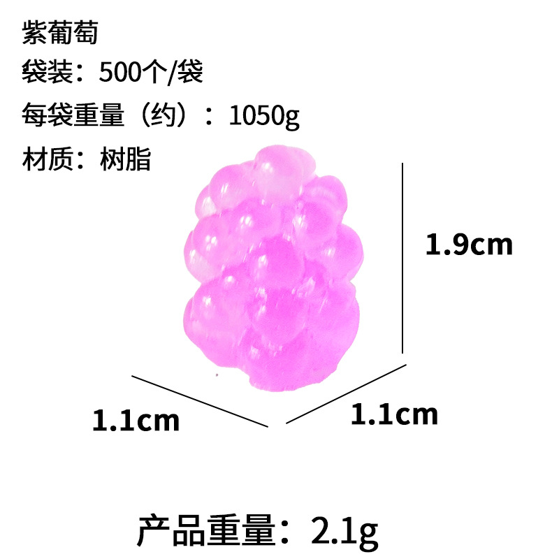 Fresa de fruta luminosa modelo de uva bricolaje hecho a mano decoración de vegetales simulación mini mini resina de juego de comida en miniatura