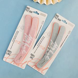 In-Stock Double-Sided Sponge Sanding Strip Short Crescent Nail File Manicure Tool Colorful Polishing Strip Nail Polishing Strip