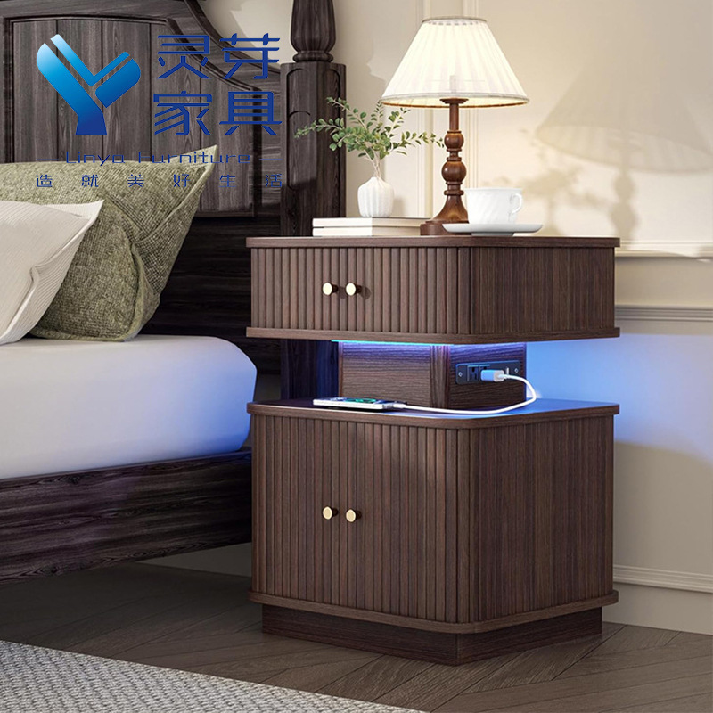 Comercio exterior transfronterizo Amazon móvil de rollo de rejilla gabinete de mesas de cabecera de cama sala de estar simple sofá lado de varias mesas de almacenamiento