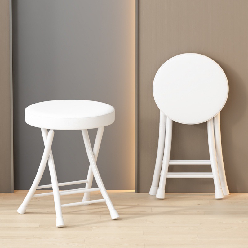 Silla plegable, taburete, silla para el hogar, mesa de comedor, taburete alto, taburete redondo pequeño, banco de respaldo con correa de caballo, simple y portátil
