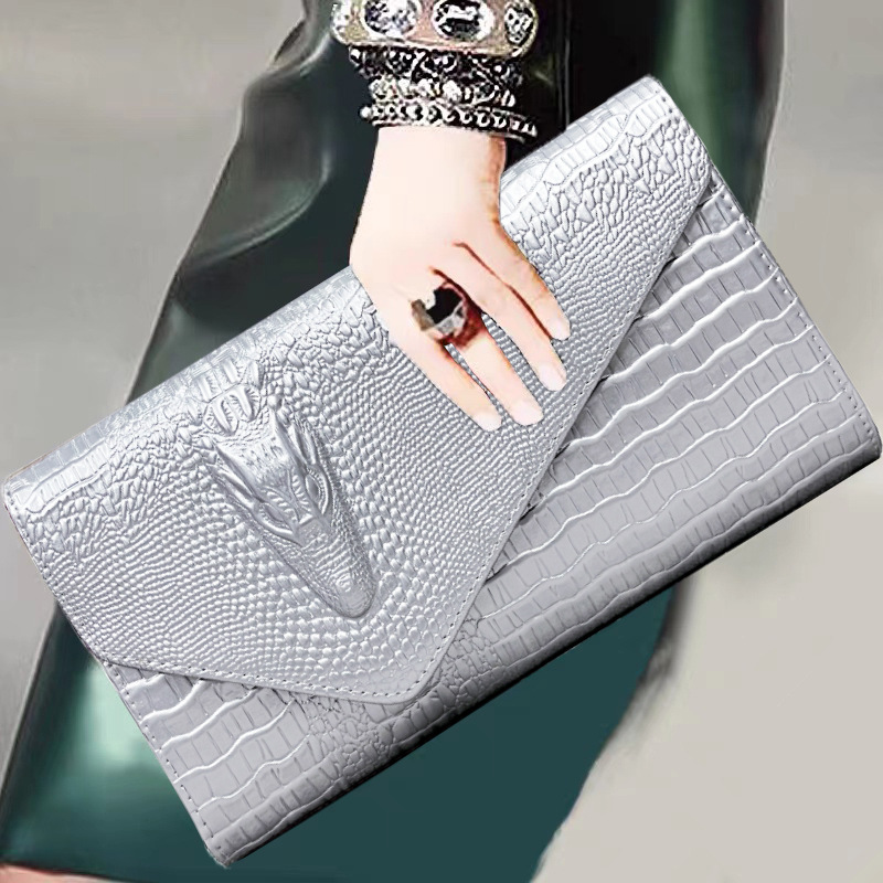 新款女士手拿包包女韩版单肩新款鳄鱼大容量斜挎小包手包跨境热销