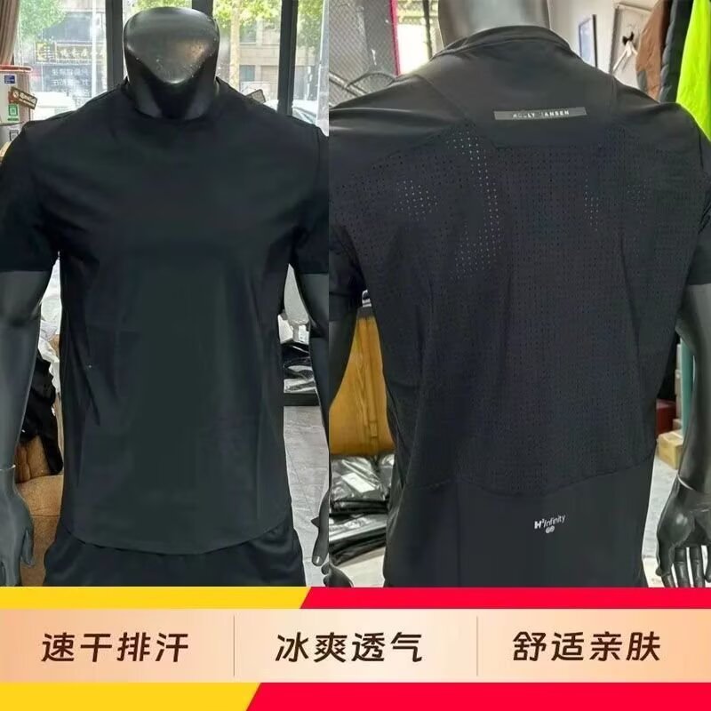 La misma camiseta de manga corta marca de moda masculina de verano de manga suelta de cinco partes de la tendencia en línea de impresión simple de la blusa