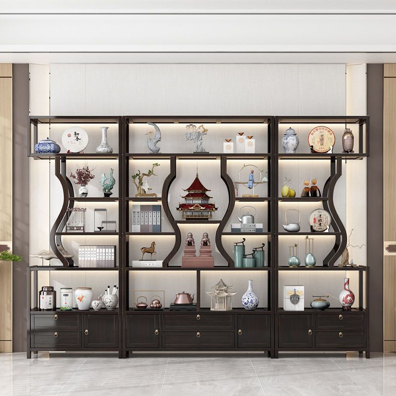 【限时】新款博古架新中式办公室柜子靠墙客厅茶桌茶具置物架