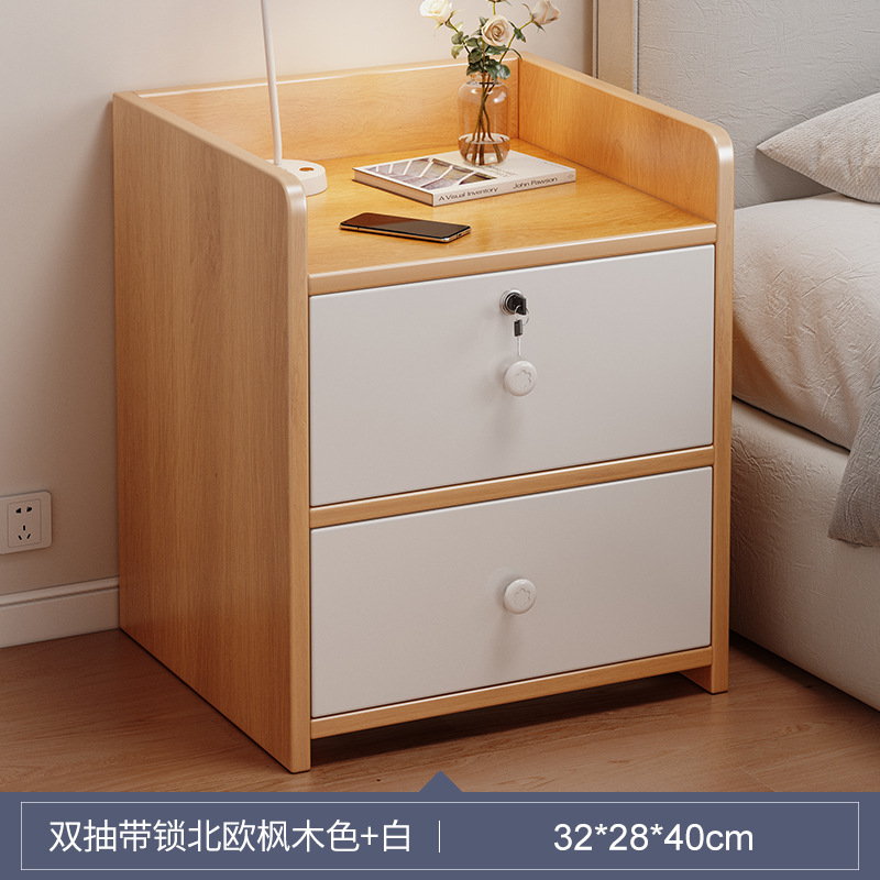 Mini meseta de cabezal de cama dormitorio doméstico 2025 estante de almacenamiento de alquiler pequeño gabinete de cabezal de cama simple