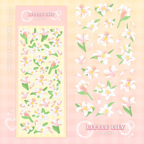 Curry Xixi Original Flower Series Laser Sticker Guka DIY Decoration Material