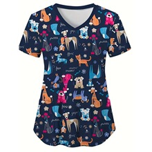 Y 66056 Animal Print Heart Neck Top ����ӡ������ ŷ���羳��