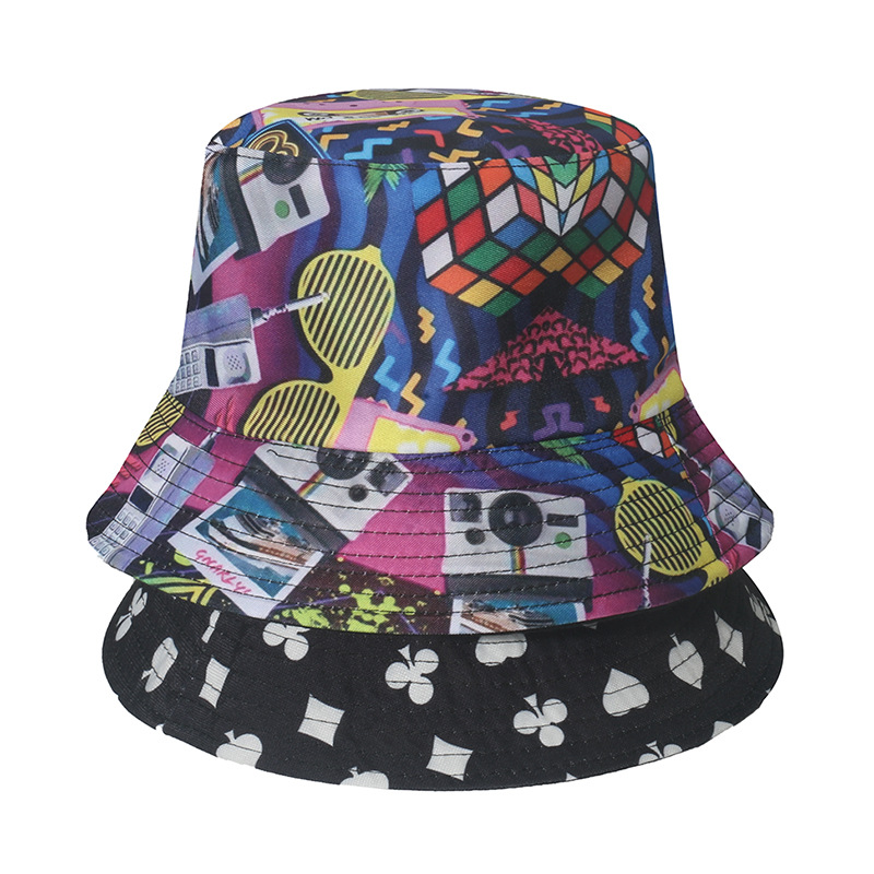 Men's Hip-hop Poker Flat Eaves Bucket Hat display picture 3