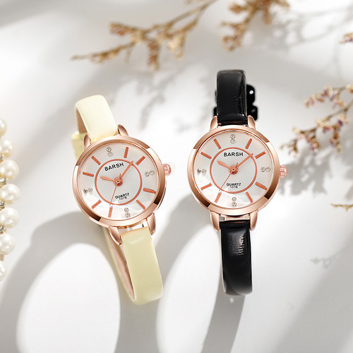 New Arrival Fashion Niche Student Women's Round Watch for Ladies, Elegant Leather Strap, High-End Lightweight Luxury Quartz Watch
