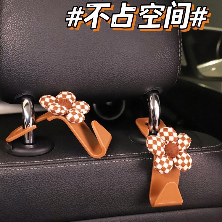 Gancho montado en el automóvil, asiento trasero del automóvil, pequeño gancho escondido en el automóvil, dibujos animados multifuncionales, adornos encantadores