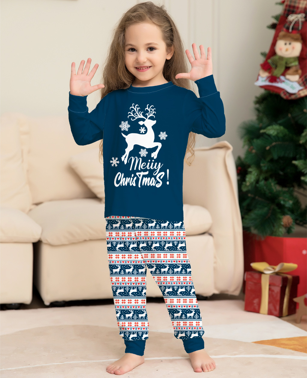 Christmas Fashion Deer Home Pajamas display picture 7