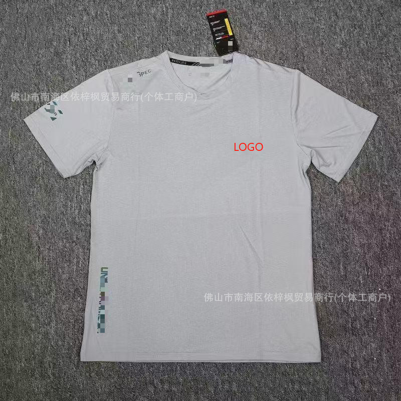 国境を越えた貿易アイスシルク速乾性Tシャツ半袖メンズアウトドアランニング吸湿発散性高弾性機能トレーニングウェア|undefined