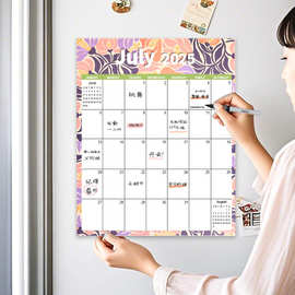 跨境定制2025年ins家用挂历创意磁吸日程计划表备忘录磁性日历