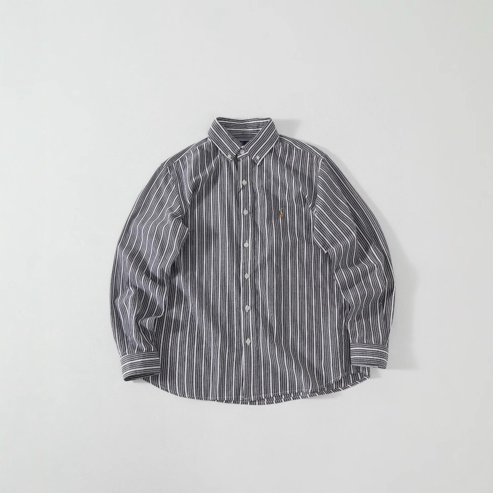 Camicia oxford uomo a maniche lunghe a quadri con ricamo cotone_voghion.com