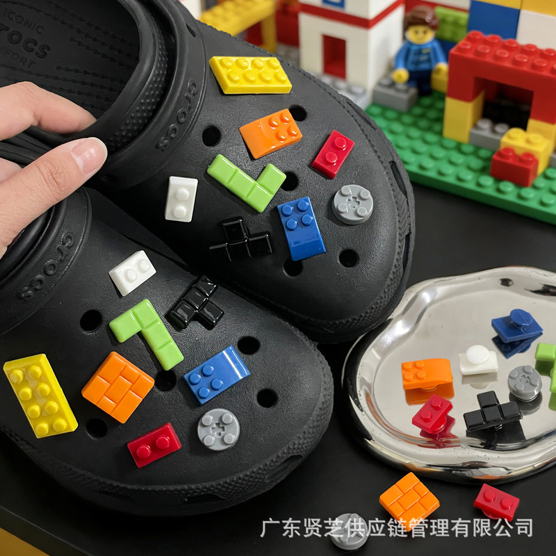 DIY Creative Lego Building Block Shoe Charms for Crocs, Detachable Integrated Flower Buckle Shoe Decorations, Fun Shoe Decorations DIY Creative Lego Building Block Shoe Charms for Crocs, Detachable Integrated Flower Buckle Shoe Decorations, Fun Shoe Decorations