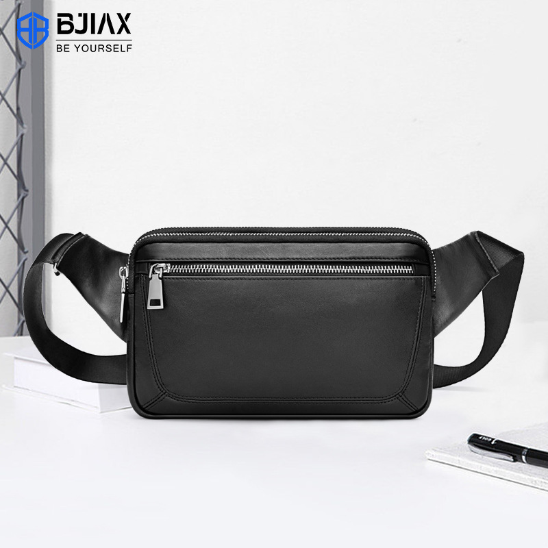 Cross-Border Wholesale Men's Shoulder Bag Casual Portable Crossbody Backpack Boys Large Capacity Cowhide Commuting New Style