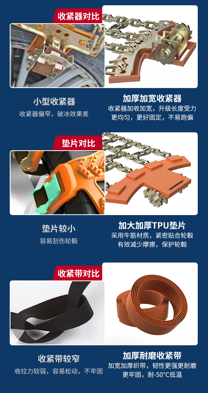 Car snow chain off-road suv car pickup universal snow mud thickened iron chain tire snow chain