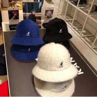 Kangol tide brand kangaroo basin, rabbit hairy dome fisherman hat 泫 雅 泫 超 超